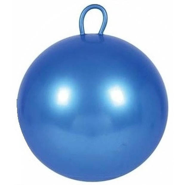 2x stuks skippyballen voor kinderen blauw/oranje 60 cm - Skippyballen