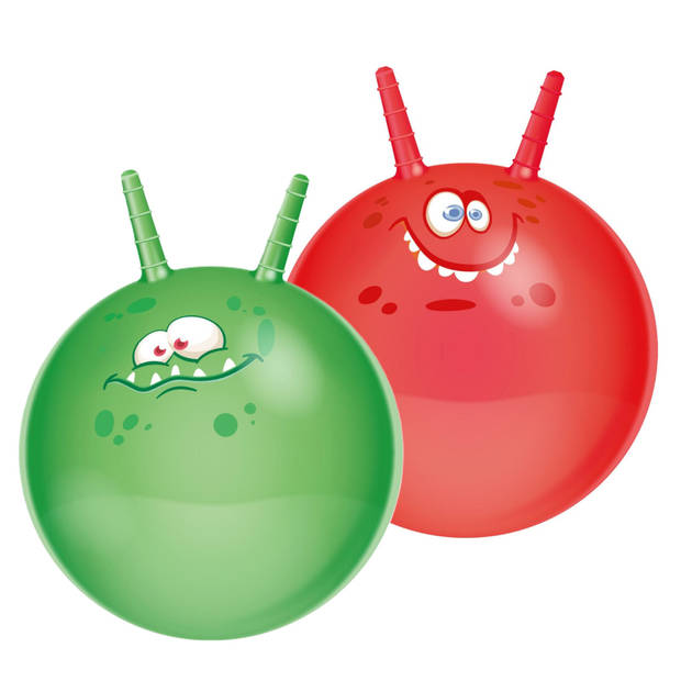 Skippyballen Funny Faces - set van 2 - 45 cm - buitenspeelgoed voor kleine kinderen - Skippyballen