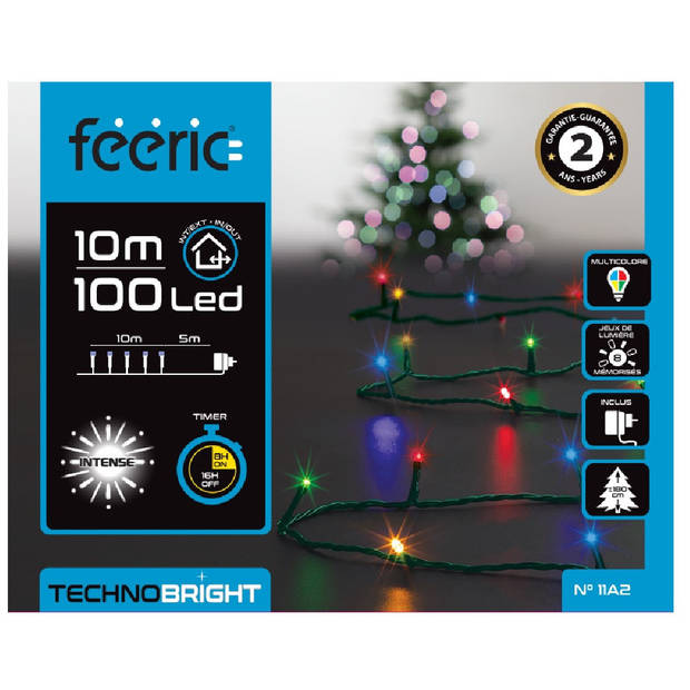 Feeric lights kerstverlichting - gekleurd - 10 meter - 100 leds - Kerstverlichting kerstboom