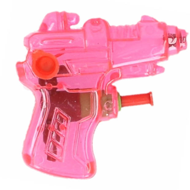 Mini waterpistool - 4x - roze - kunststof - 8 centimeter - zomer speelgoed - Waterpistolen