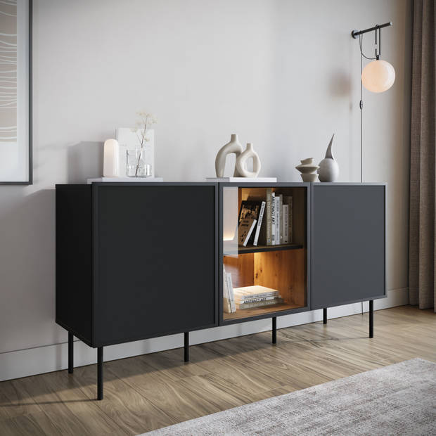 Meubella Dressoir Zone - Zwart - 150 cm