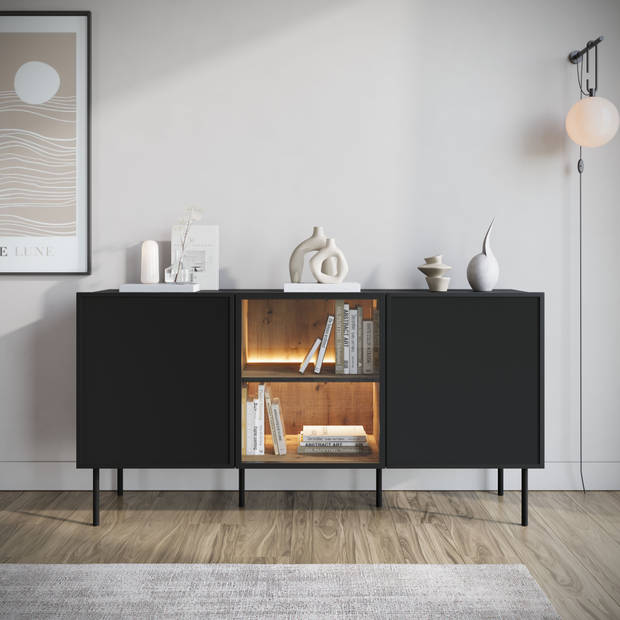 Meubella Dressoir Zone - Zwart - 150 cm