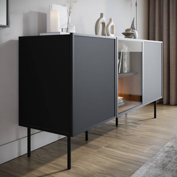 Meubella Dressoir Zone - Zwart - 150 cm