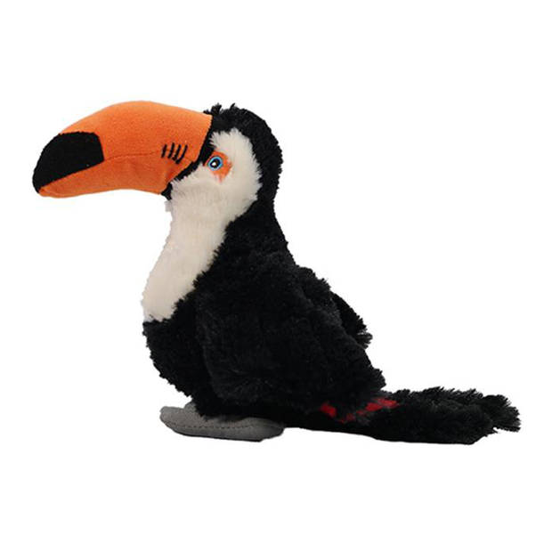 Pia Toys Knuffeldier Toekan - zachte pluche stof - zwart/oranje - kwaliteit knuffels - 20 cm - Vogel knuffels