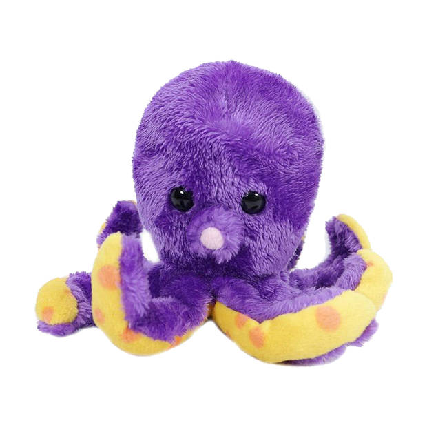 Pia Toys Knuffeldier Inktvis/octopus - zachte pluche stof - premium kwaliteit knuffels - paars - 12 cm - Knuffel zeedier