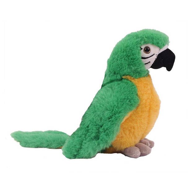 Knuffeldier Papegaaien - set 2x - zachte pluche stof - premium knuffels - groen/blauw - 20 cm - Vogel knuffels