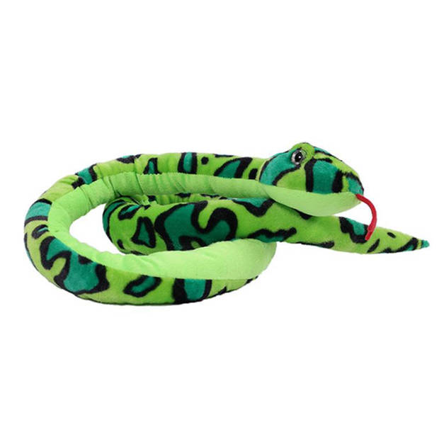 Pia Toys Knuffeldier Boomslang - zachte pluche stof - groen - kwaliteit knuffels - 250 cm - Knuffeldier