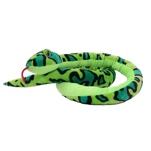 Pia Toys Knuffeldier Boomslang - zachte pluche stof - groen - kwaliteit knuffels - 250 cm - Knuffeldier