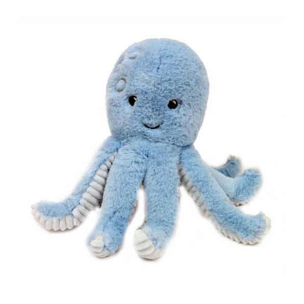 Pia Toys Knuffeldier Inktvis/octopus - zachte pluche stof - premium kwaliteit knuffels - blauw - 19 cm - Knuffel zeedier