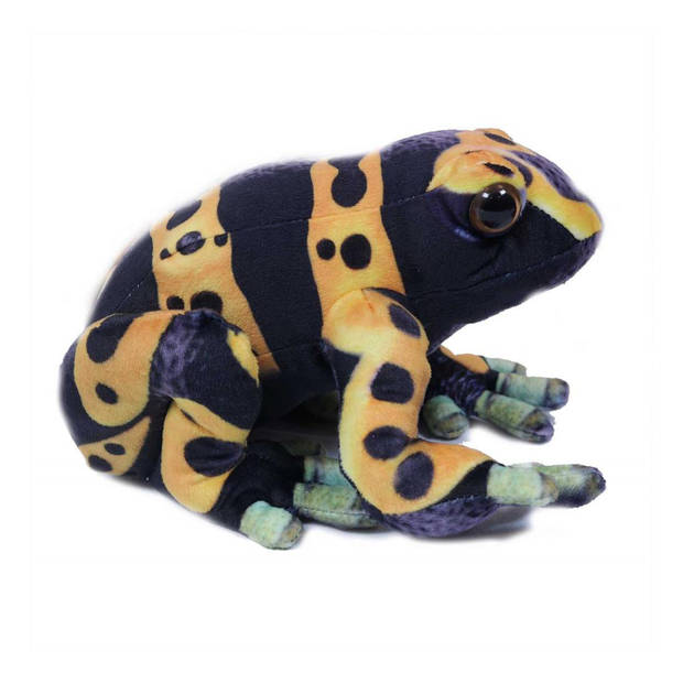 Pia soft toys Knuffeldier Kikkers - Giftige boomkikkers - 2x stuks - knuffels - groen en geel - 24cm - Knuffeldier