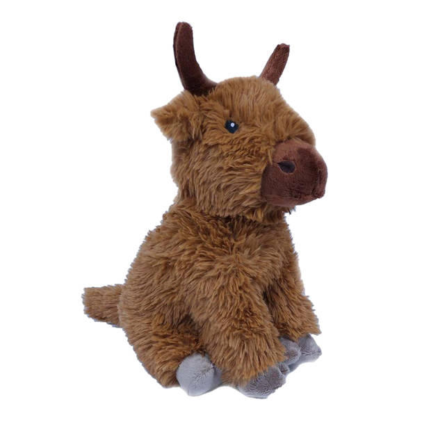 Pia Toys Knuffeldier Schotse Hooglander Koe - pluche stof - kwaliteit knuffels - bruin - 25 cm - Knuffel boederijdieren