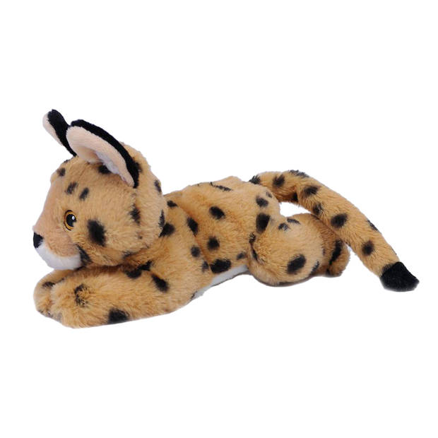 Pia Toys Knuffeldier Serval kat - beige - zachte pluche stof - premium kwaliteit knuffels - 28 cm - Knuffel bosdieren