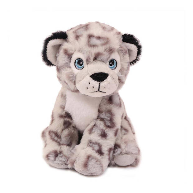 Pia Toys Knuffeldier Sneeuwluipaard - zachte pluche stof - lichtgrijs - kwaliteit knuffels - 20 cm - Knuffeldier