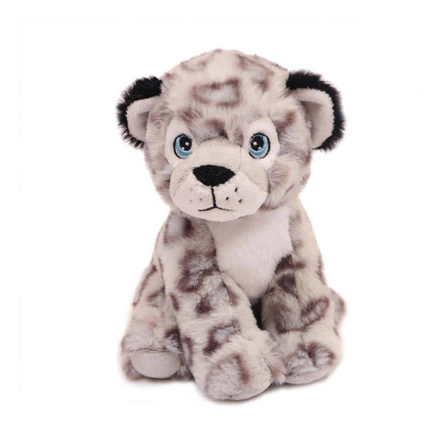 Pia Toys Knuffeldier Sneeuwluipaard - zachte pluche stof - lichtgrijs - kwaliteit knuffels - 20 cm - Knuffeldier