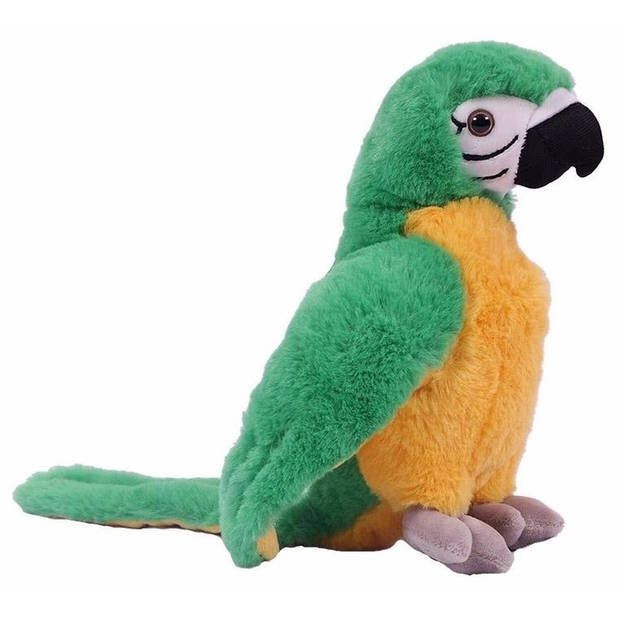 Knuffeldier Papegaaien - set 2x - zachte pluche stof - premium knuffels - groen/blauw - 24 cm - Vogel knuffels