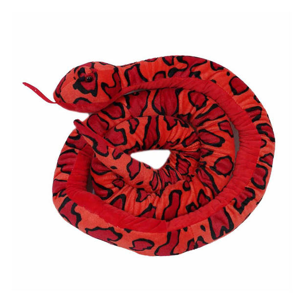 Pia Toys Knuffeldier Boomslang - zachte pluche stof - rood - kwaliteit knuffels - 250 cm - Knuffeldier