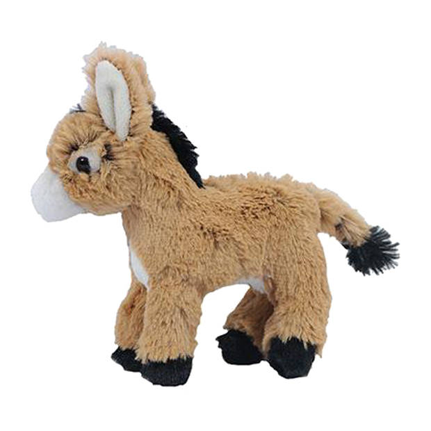 Pia Toys Knuffeldier Ezel - pluche stof - premium kwaliteit knuffels - lichtbruin - 16 cm - Knuffel boederijdieren