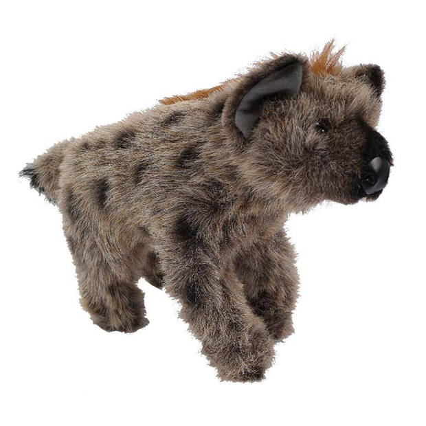 Pia Toysknuffeldier Hyena - zachte pluche stof - grijs - kwaliteit knuffels - 26 cm - Knuffeldier