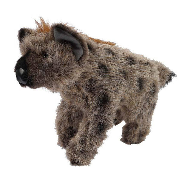 Pia Toysknuffeldier Hyena - zachte pluche stof - grijs - kwaliteit knuffels - 26 cm - Knuffeldier