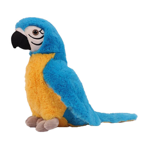 Pia Toys Knuffeldier Papegaai - pluche stof - premium kwaliteit knuffels - blauw - 24 cm - Vogel knuffels