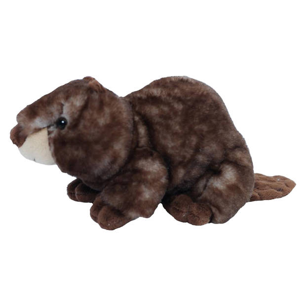 Pia Toys Knuffeldier Bever - zachte pluche stof - bruin - kwaliteit knuffels - 18 cm - Knuffeldier