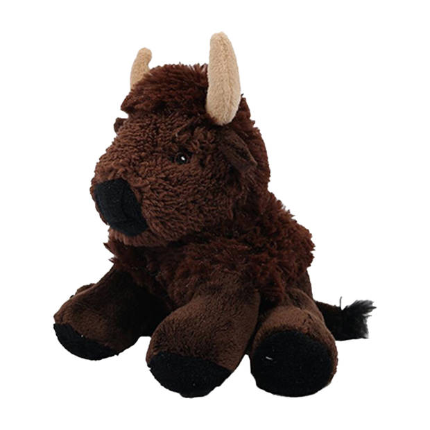 Pia Toys Knuffeldier Bizon - zachte pluche stof - bruin - kwaliteit knuffels - 19 cm - Knuffeldier