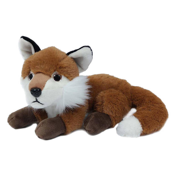 Pia Toys Knuffeldier Vos - donkerrood - pluche stof - premium kwaliteit knuffels - 16 cm - Knuffel bosdieren