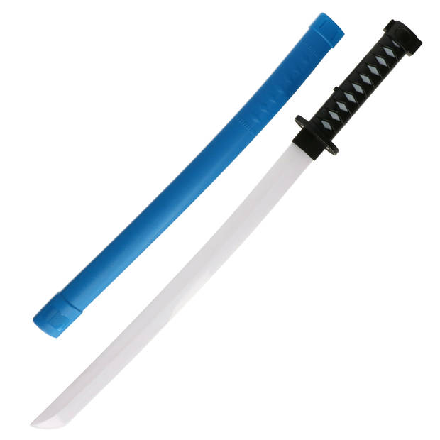 Atosa lichtgevend Ninja zwaard - verkleed speelgoed - 68 cm - kunststof - blauw - kind/adults - Verkleedattributen