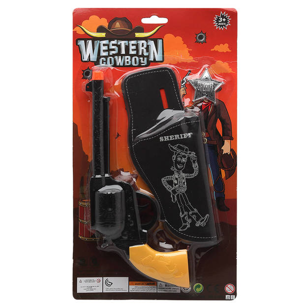 Atosa Cowboys pistool en holster - verkleed speelgoed - kinderen - kunststof - Verkleedattributen