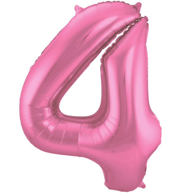 Leeftijd feestartikelen/versiering grote folie ballonnen 40 jaar glimmend roze 86 cm - Ballonnen