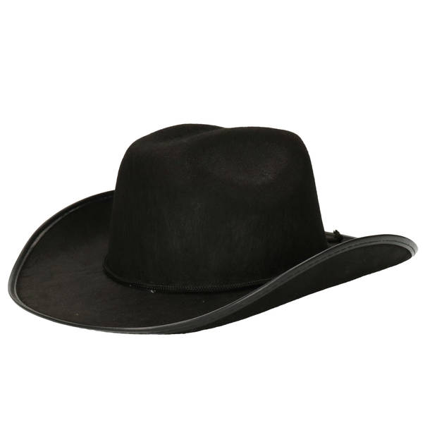 Cowboy/western hoed - voor volwassenen - zwart - Verkleedhoofddeksels