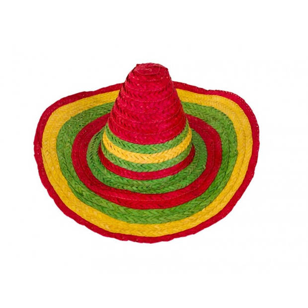 Partyxplosion Mexicaanse Sombrero hoed voor heren - carnaval/verkleed accessoires - multi kleuren - Verkleedhoofddeksels