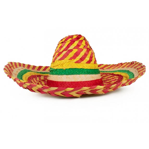 Partyxplosion Mexicaanse Sombrero hoed voor heren - carnaval/verkleed accessoires - multi kleuren - Verkleedhoofddeksels