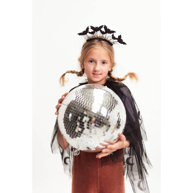 PartyDeco vleermuizen diadeem/tiara - zwart - kunststof - Halloween thema - Verkleedhoofddeksels