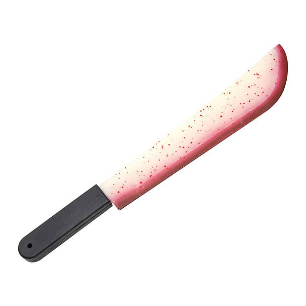 Horror machete/slagersmes - glow in the dark - met nep bloed - 54 cm - Verkleedattributen