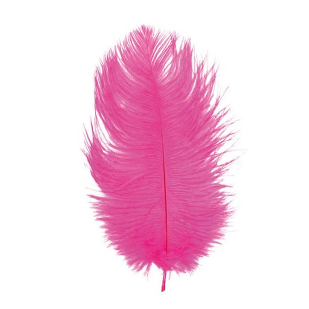 Chaks Struisvogelveren/sierveren - 2x - fuchsia - 30-35 cm - decoratie/hobbymateriaal - Verkleedveren