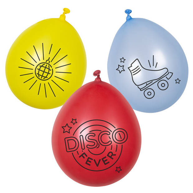 Boland 12x disco ballonnen - ca. 25 cm - Feestversiering en decoraties - Ballonnen