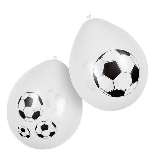 Boland 12x Voetbal ballonnen - ca. 25 cm - Feestversiering en decoraties - Ballonnen