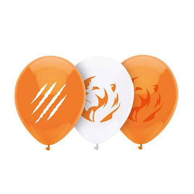 8x stuks oranje leeuw ballonnen 30 cm - Ballonnen