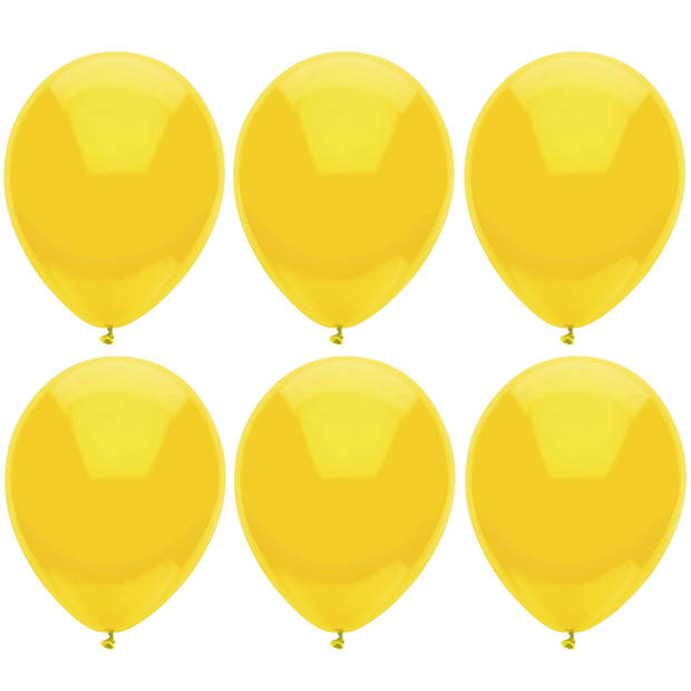 Ballonnen verjaardag/thema feest - 200x stuks - geel - 29 cm - Ballonnen