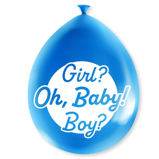 16x stuks Gender reveal party ballonnen - roze/blauw - latex - ca 30 cm - Ballonnen