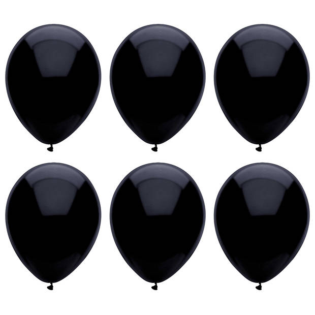 Ballonnen verjaardag/thema feest - 200x stuks - zwart - 29 cm - Ballonnen