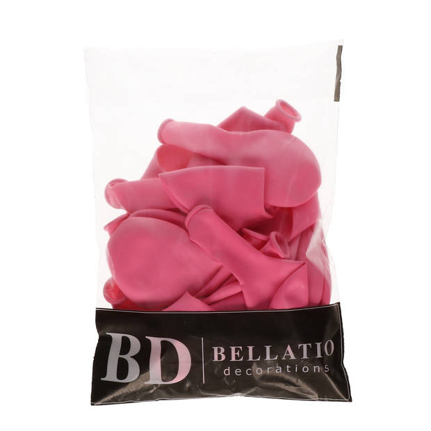 Bellatio decorations - Ballonnen knalroze/felroze 25x stuks rond 27 cm - Ballonnen