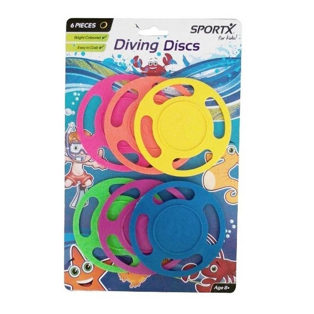 SportX Duikspeelgoed set - 12x - duikstaven en duikringen - gekleurd - duik spel - zwembad speelgoed - Duikspeelgoed