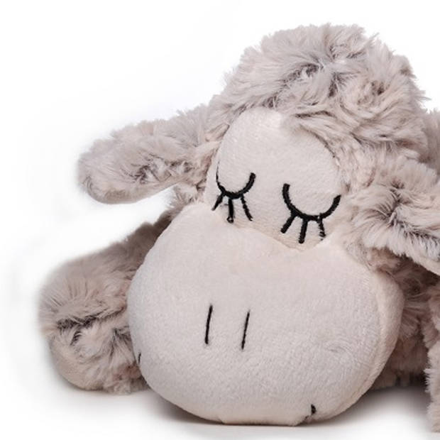 Inware pluche lammetje/schaap knuffeldier - creme - liggend - 30 cm - Knuffel boederijdieren