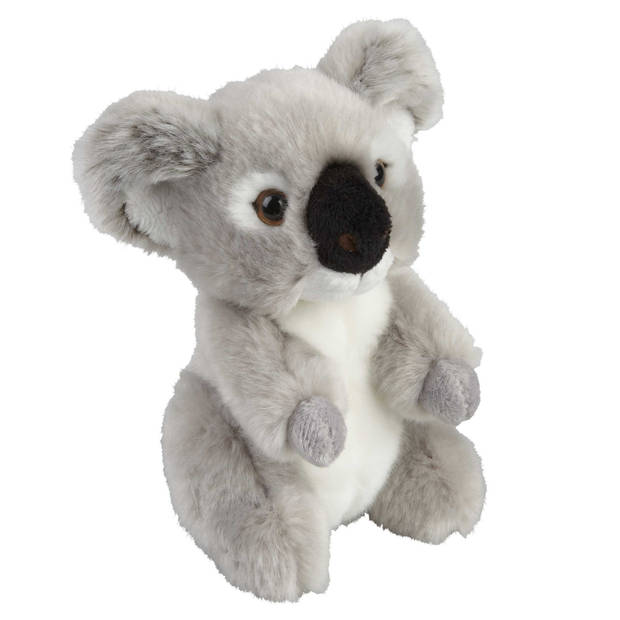 Ravensden Pluche knuffel dier Koala - grijs - 18 cm - Speelgoed knuffelbeesten - Knuffeldier