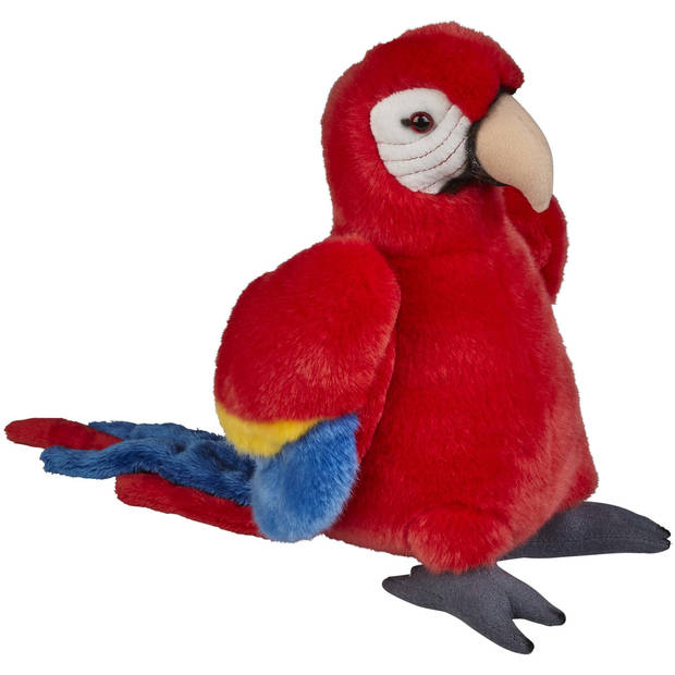 Pluche knuffel dieren rode Macaw papegaai vogel van 28 cm - Vogel knuffels