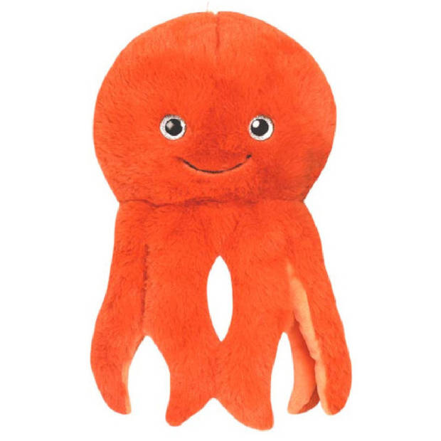 Knuffeldier Inktvis/octopus Willy - zachte pluche stof - dieren knuffels - oranje - 25 cm - Knuffel zeedieren