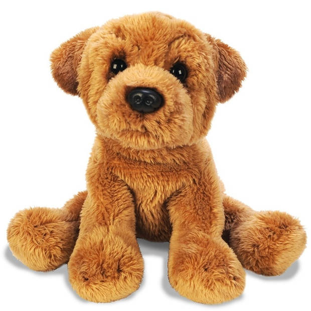 Bruine sharpei knuffels 13 cm knuffeldieren - Knuffel huisdieren