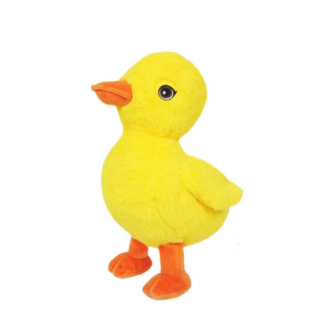 Knuffeldier Eenden kuiken - zachte pluche stof - dieren knuffels - geel - 24 cm - Vogel knuffels